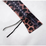 Black Animal Print Long Sleeve Bodycon Mini Dress-Outfit