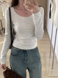 And Slim In Early Autumn, Small Gray T-Shirt Women's New Gentle Underwear Long-Sleeved