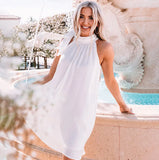 Style Lace-Up Dress For Spring / Summer 2024 Ins Simple Loose Dress For