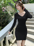 Zingj A Real Shot In Autumn And Winter With Pink Buttocks Bottom Sweater Dress Women's 2024 New Style Pure Style Hot Girl Skinny
