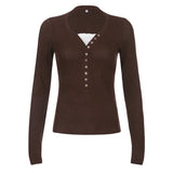 Zingj T-Shirt For Fall 2023 Simple Long-Sleeved Top
