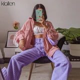 Autumn Fashion Zipper High Waist Solid Casual Wide Leg Pants Women 2020 Street Loose Straight Thicken Female