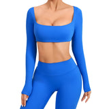 Zingj Tie Chest Pad Long Sleeve Yoga Suit Outdoor Running Fitness Suit Quick Dry Long Sleeve T-Shirt Sports Top Women-Outfit