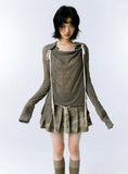 Asymmetric Long Sleeve Lace