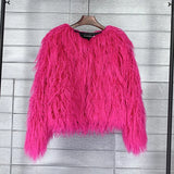 Fur Faux Korean Style Solid Color Tan