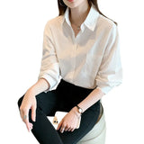 Temperament White Shirt Female New Design Sense Niche Shirt Casual Bottom Shirt With Long Sleeves Folded