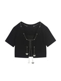 Y2k Crop Top Short Sleeve T Shirt V Neck Basic Harajuku Casual Women 2022 Summer Chic Retro Trendy Streetwear Tee Top
