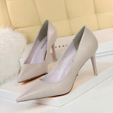 Zingj Korean Version Of Fashion Simple Women's Shoes Show Thin High Heels Fine Heel Super High Heel Shallow Mouth