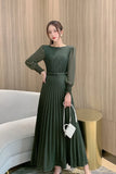 Zingj Pressure-Sensitive Fold Waist To Show Thin Temperament Light Mature Style Women's Dress New French Dress In Spring Long Pleated