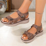 New Summer Women's Shoes Large-Size Thick-Sed Casual Sandals With Magic Stickers Women's