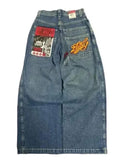 Men's Jeans Y2K Bag Vintage High-Quality Pattern Hip-Hop Street Leisure Men Harajuku Wide