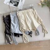 Ulzzang drawstring shorts women solid high waist punk y2k elastic summer shorts sexy casual fashion kpop harajuku