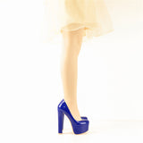 Onlymaker Women's Heels Platform Round Toe Chunky High Heels Office Party Wedding Slip On Block Pumps PLUS Size