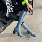 Zingj Boots Female Autumn And Winter 2023 New Thick Heel Thin High Boots Knight Boots High Heel Not Side Zipper Fashion-Outfit