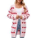 And Winter New Valentine's Day V Word Love Lasce Knitted Cardigan Coat Sweater