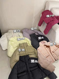 Korean Version Vertical Collar Down Jacket Women's Short Style 2024 Winter New Thickened Warm White Duck Velvet Large Pocket Bread Coat-Outfit