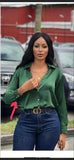Zingj Satin Shirt Single Breasted Street Hipster Long Sleeve Solid Color