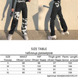 SUCHCUTE Animal Cow Printed Jeans High Waist Streetwear Denim Pants Gothic Straight Trousers Korean Fashion Baggy Bottoms