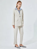 Women Blazer And Guard Pants Sets Two Pieces OL Single Breasted Jacket Formal Suit Pleated Trousers Spring Autumn