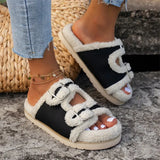 Bottom Buckle Lamb Hair Slippers Women 2025 New Plus Fur Slippers Outside Wearing Lazy