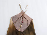 New Cotton And Linen Tie-Dye Printed Collar Dress