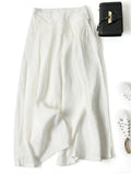 Pants for Women Cotton Linen Large Size Wide Leg Pants Femme Arts Style Elastic Waist Solid Casual Loose