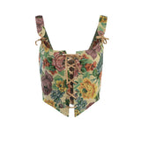 Jacquard Waist Vest 2023 Spring New Retro Style Broken Flower Embroidery