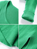2022 Spring Autumn Knitted Sexy Women Dress Sets Casual Fashion Women's Suit With Long Sleeve Pullover Top &amp; Split