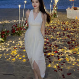 Women Fashion Elegant Evening Party White Dress Female Fashion Prom Wedding ClothingVestidos