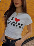 Short Sleeve Letter Graphic Crop Top- Outfit