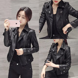 Zingj Coat Female 2024 New Spring And Autumn Female Short Slim Locomotive Leather Jacket Female Small Shi Korean Version Leather
