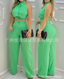 Summer New Fashionable, Sexy, Chest-Wrapped, Broad-Legged Casual Trouser