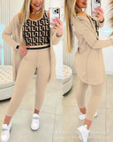 Zingj Women's Solid Color Vest Elastic Waist Long Trousers Suit (3 Pieces) ODS4317