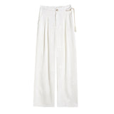 Zingj Summer New Chinese Style Jacquard Satin Ice Silk Pants Thin National Style Suit Pants Narrow Version Wide Leg Pants
