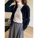 Zingj New Round-Necked Purple Sweater In Early Autumn Is Loose And Wears A Sweater