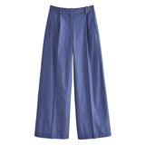 New Shoulder Padded Short Jacket 1165329 Pleated Wide-Leg Trousers
