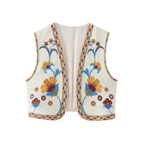 New Simple Embroidered Cardigan Vest