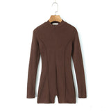 Spring Style Knitted Slim Zipper Long-Sleeved Solid Color