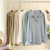 Chiffon Blouse for Women Elegant Social Women's Shirt Para Mujer Office Outfits Women Women's Long Sleeve Top White