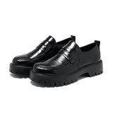 Zingj Shoes Men British Platform Casual Derby Shoes Business High End Wedding Low Top Martin