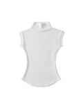 Women Summer Sexy Turtleneck Sleeveless T-Shirts Tops Solid Slim Fit Pullovers Causal Tees Shirts Female Streetwear Basics