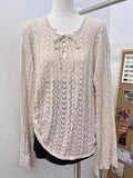 Zingj Large Size Spring And Summer Costume Feel Hollowed-Out Long-Sleeved Sweater Fat Mm Loose Sunscreen Blouse