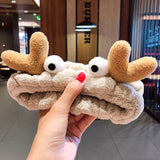 New OMG Letter Coral Fleece Wash Face Bow Hairbands For Women Girls Headbands Headwear Hair Bands Turban Hair