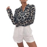 Zingj Autumn Sexy Leopard Print Chiffon Shirt Women's Shirt OL Temperament Commuter