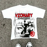Street Printed Large T-Shirt Gothic 2024 Graphics T-Shirt Y2k Blouse Armed Gothic Men's Short