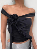 Floral Embellish Bandeau Top-Outfit