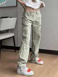 Low Waist Baggy Parachute Cargo Pants-Outfit