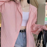 Chiffon Blouse Women's Summer Tops 2023 Hooded Shirt Thin Long Sleeved Sun Protection Suit for Women Elegant Women