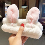 New OMG Letter Coral Fleece Wash Face Bow Hairbands For Women Girls Headbands Headwear Hair Bands Turban Hair