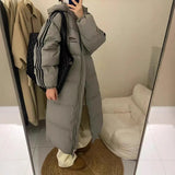 Medium And Long Down Cotton-Padded Clothes Female Winter 2024 New Knee Students Loose And Thick Cotton-Padded Jacket Coat Bread Clothes-Outfit